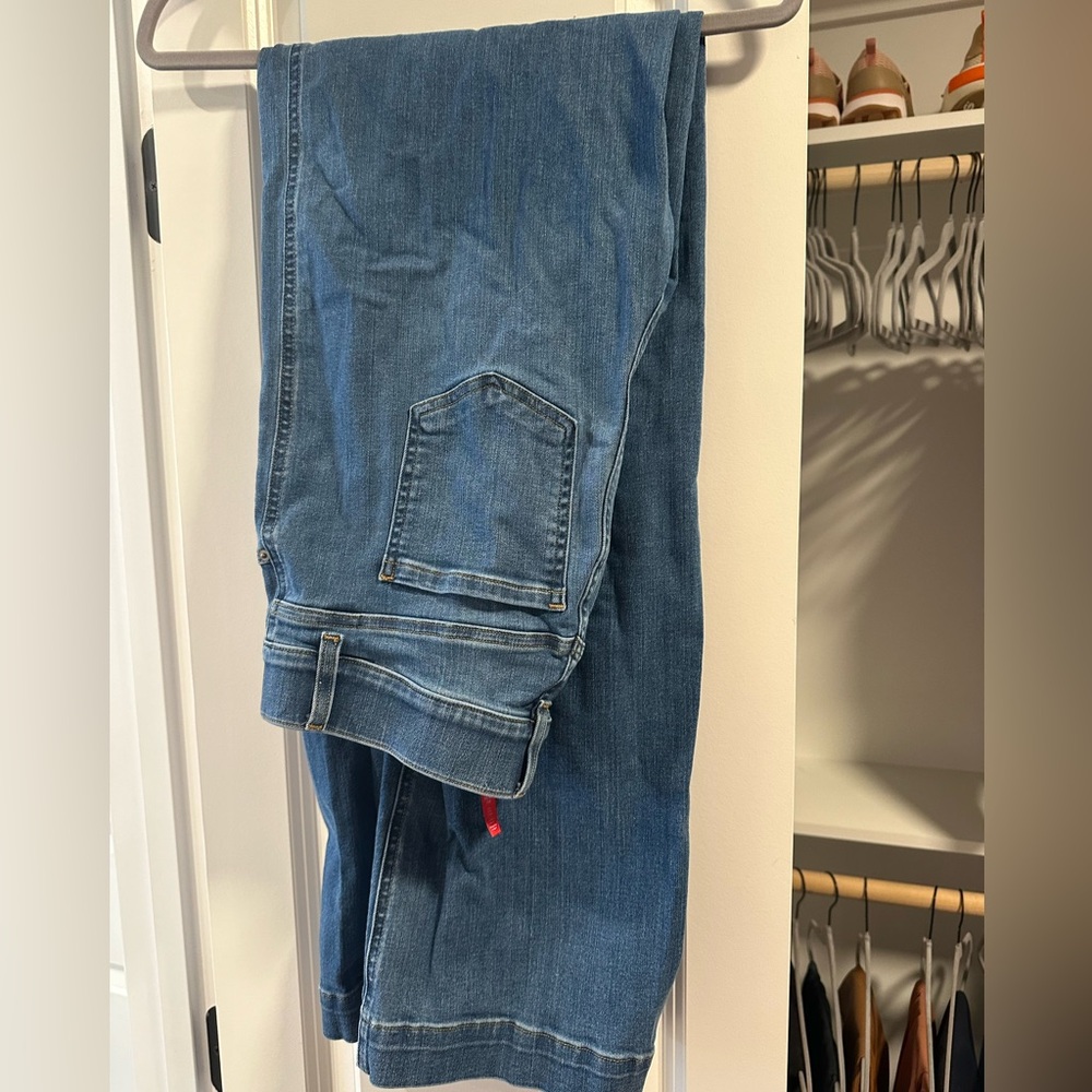 Wide leg stretch jeans